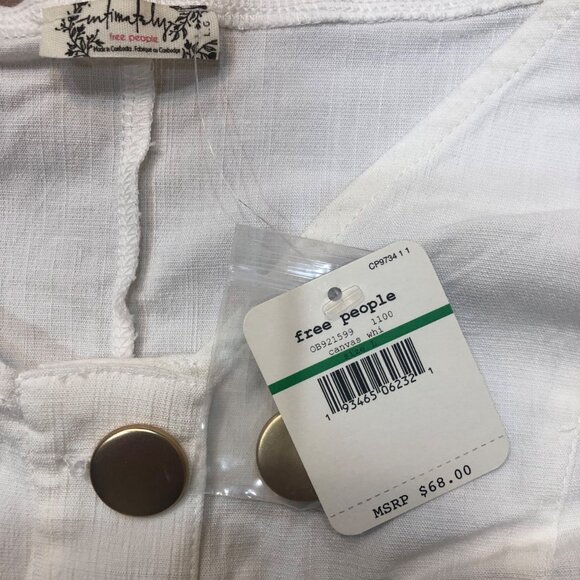 NWT Intimately Free People Not Basic Puff Sleeve Bodysuit Canvas White Sz L - Picture 9 of 10